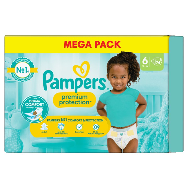 Pampers Premium Protection Maat 6, 74 Luiers 13kg+