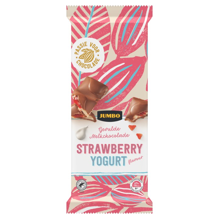 Jumbo Gevulde Melkchocolade Strawberry Yogurt Flavour 190g