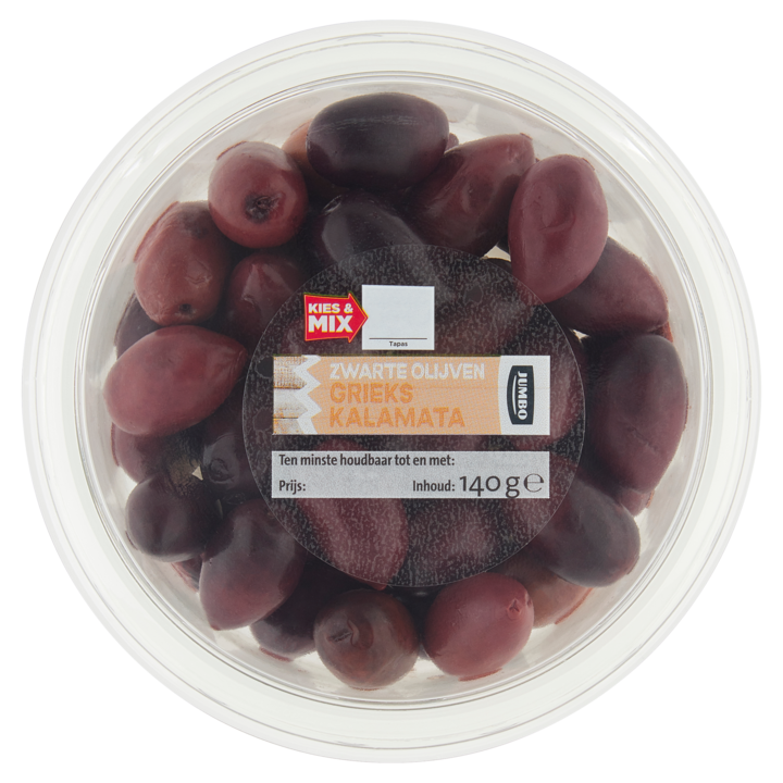 Jumbo Zwarte Olijven Grieks Kalamata 140g