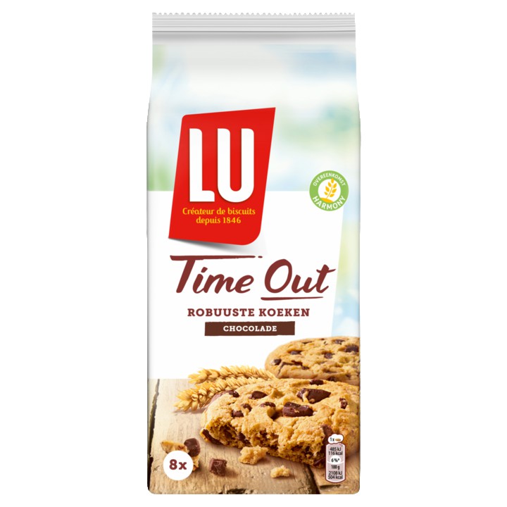 LU Time Out Robuuste Koeken Chocolade 8 koekjes 184g