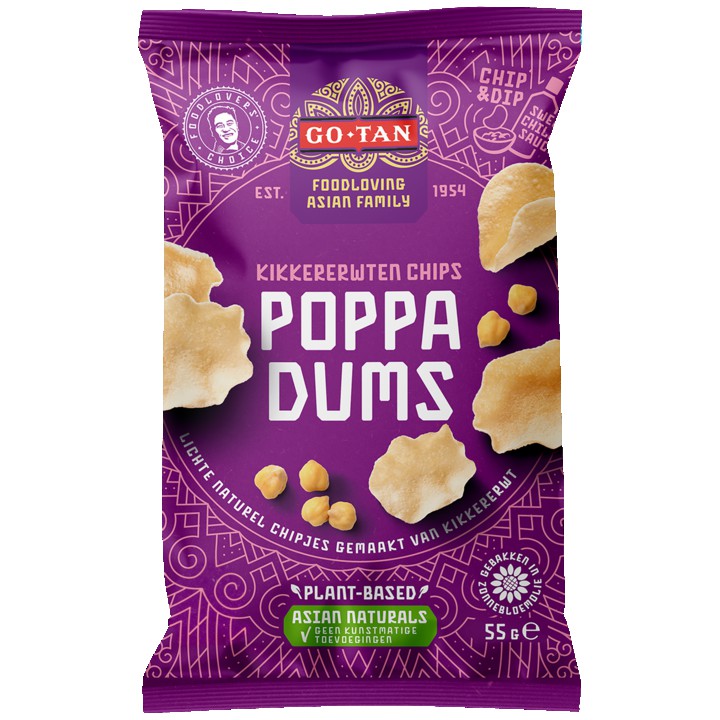 Go-Tan Poppadums Kikkererwtenchips 55g