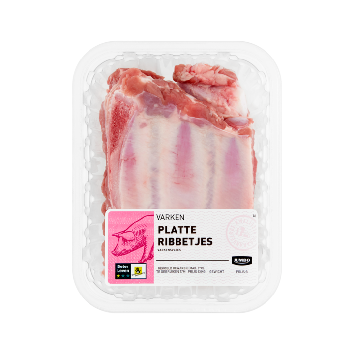 Jumbo Platte Ribbetjes Varken ca. 500g