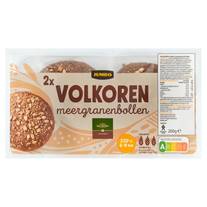 Jumbo - Volkoren Meergranenbollen - 2 Stuks