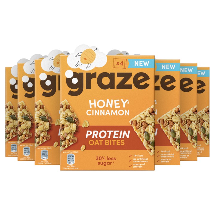 Graze Havermoutrepen Honey Cinnamon Protein Oat Bites 120g