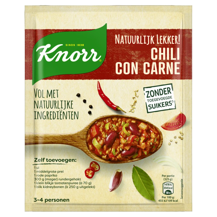 Knorr Natuurlijk Lekker! Maaltijdmix Chili con Carne 47g