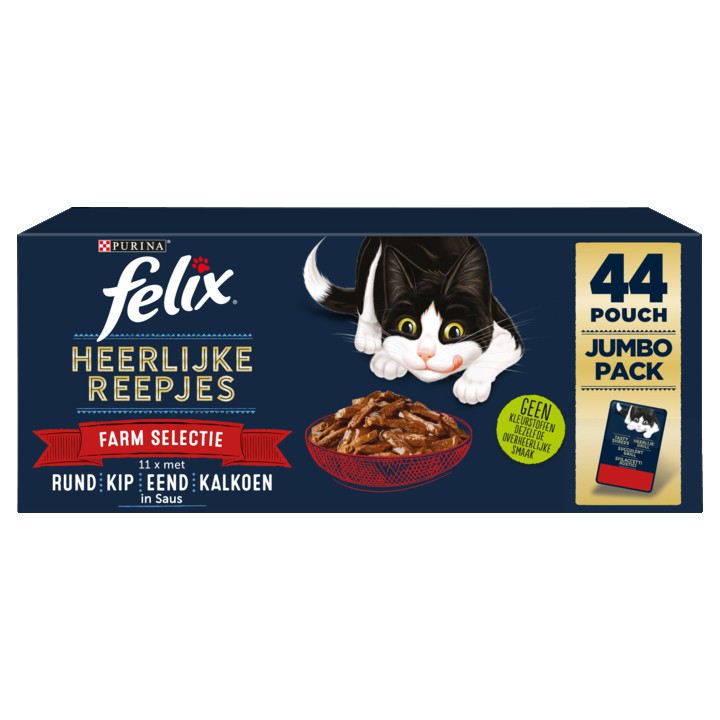 FELIX&amp;reg; Heerlijke Reepjes Farm Selectie Kattenvoer 44x80g