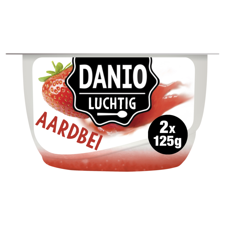 Danio Luchtige Kwark Aardbei 2x125g