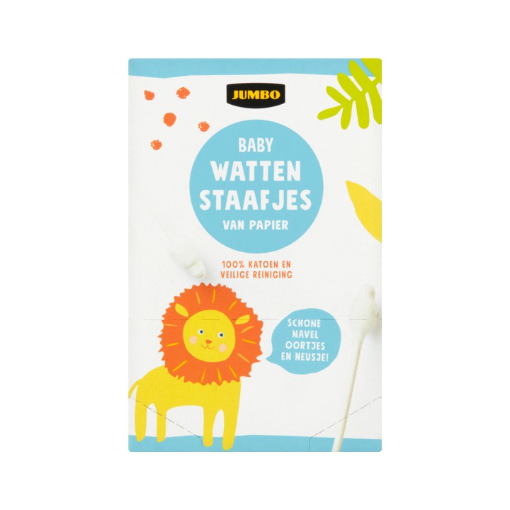 Jumbo Baby Wattenstaafjes van Papier 72 Stuks