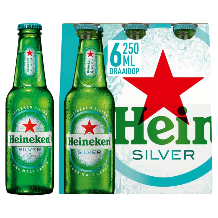 Heineken Silver Bier Draaidop Fles 6 x 250ml