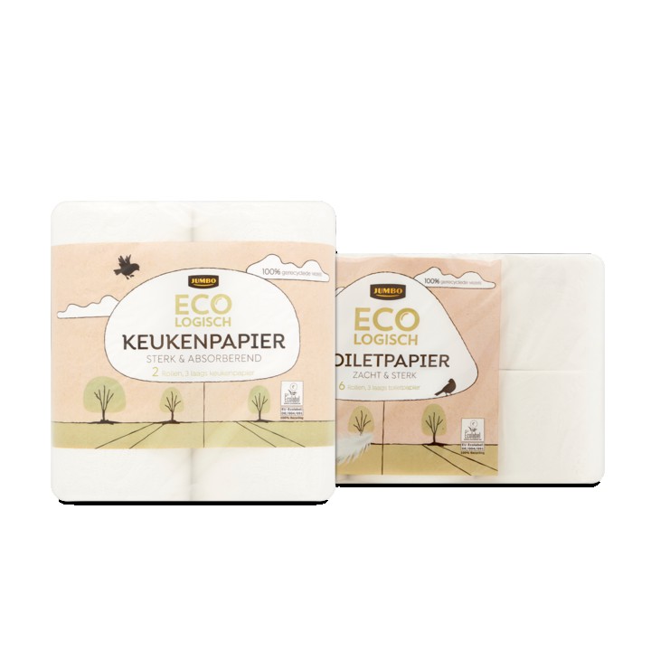 Jumbo Ecologisch Keukenpapier en Toiletpapier