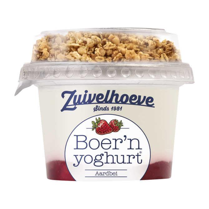 Zuivelhoeve Boer&#039;n yoghurt aardbei &amp; muesli