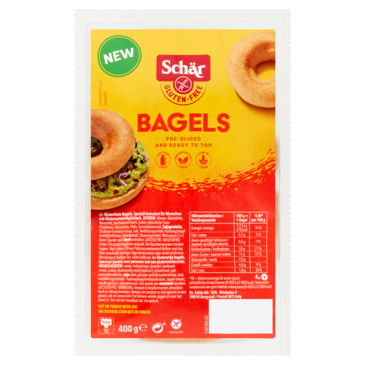 Sch&amp;auml;r  Bagels  Glutenvrij 4 Stuks 400g