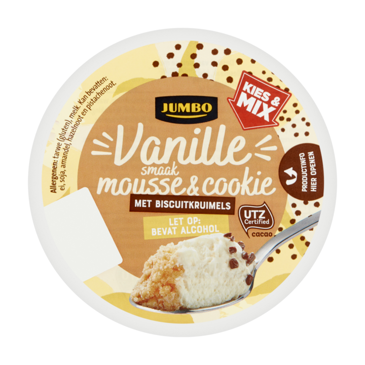 Jumbo Vanille Smaak Mousse &amp;amp; Cookie, bevat alcohol 65g