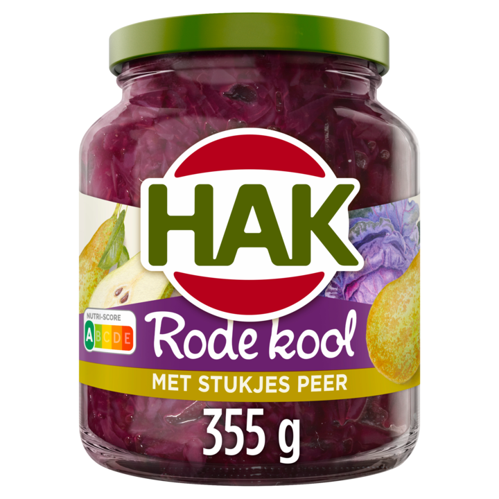 Hak Rode Kool met Stukjes Peer 355g