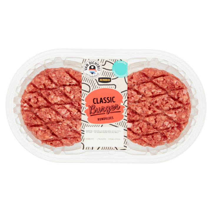 Jumbo Classic Burger Rundvlees 2 Stuks