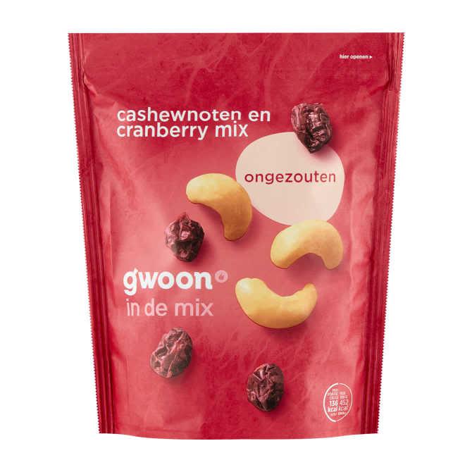 g'woon Cashewnoten en Cranberry Mix 200 g