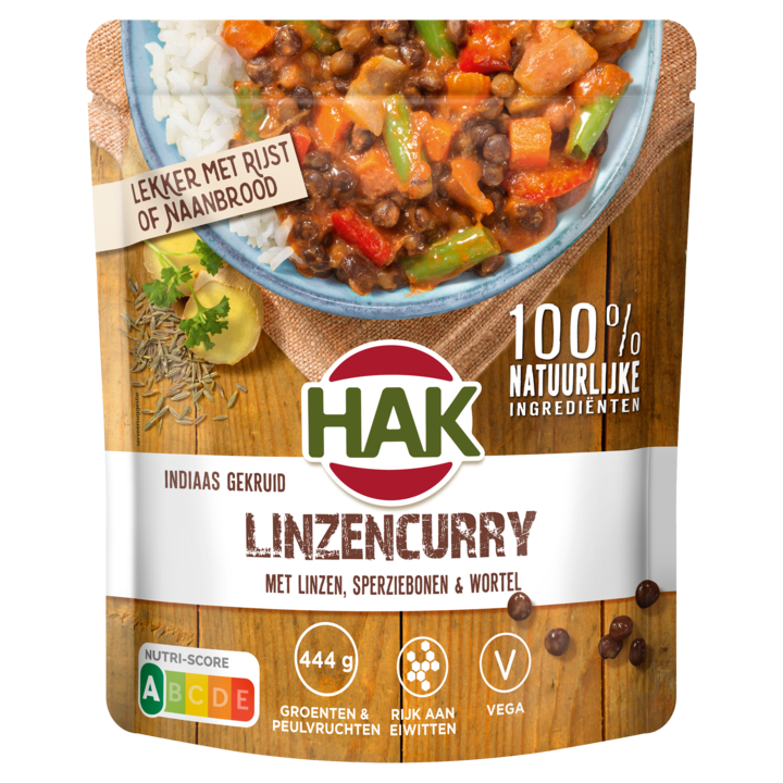 Hak Indiaas Gekruid Linzen Curryschotel 550g
