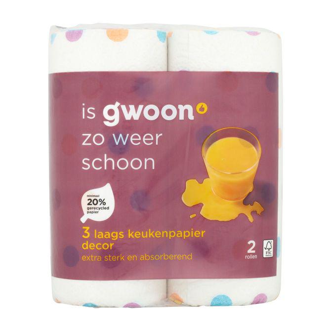 g&#039;woon Keukenpapier d&amp;eacute;cor 3 laags