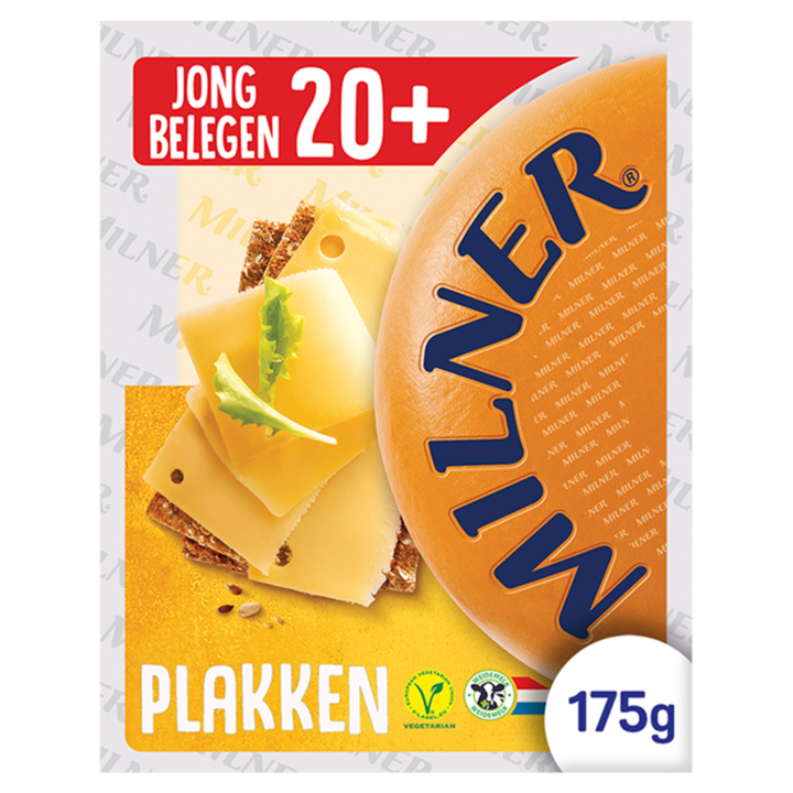 Milner 20+ Jong Belegen Kaas Plakken 175g