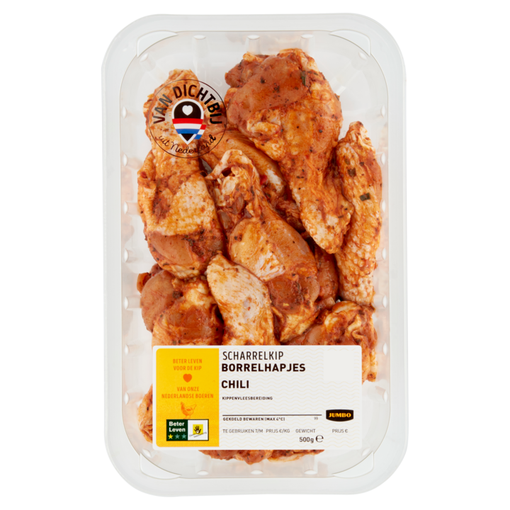 Jumbo Scharrelkip Borrelhapjes Chili 500g