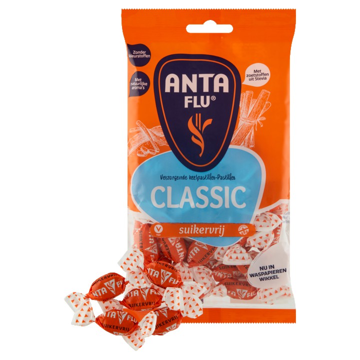 Anta Flu Verzorgende Keelpastilles Classic Suikervrij 120g