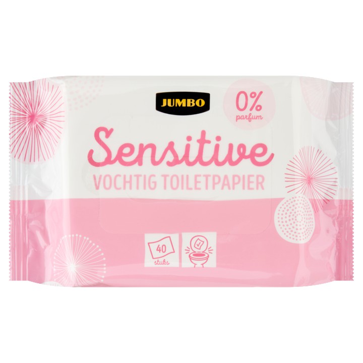 Jumbo Vochtig Toiletpapier Sensitive 40 Stuks