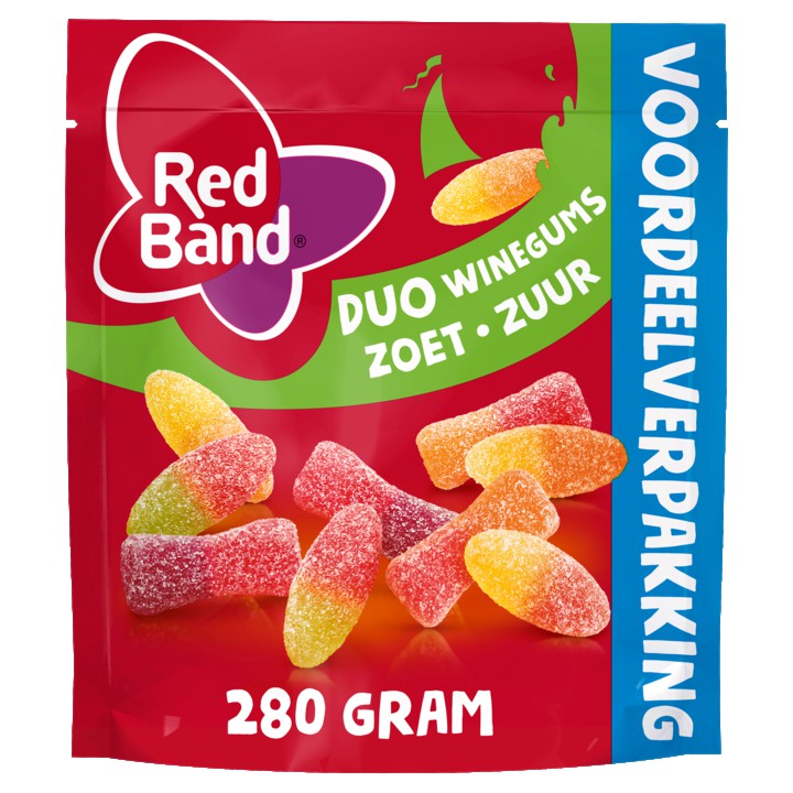 Red Band Winegum Zoet Zuur XL Snoep 280g