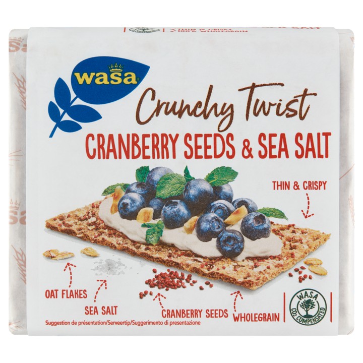 Wasa Crunchy Twist Cranberry Seeds &amp;amp; Sea Salt 245g