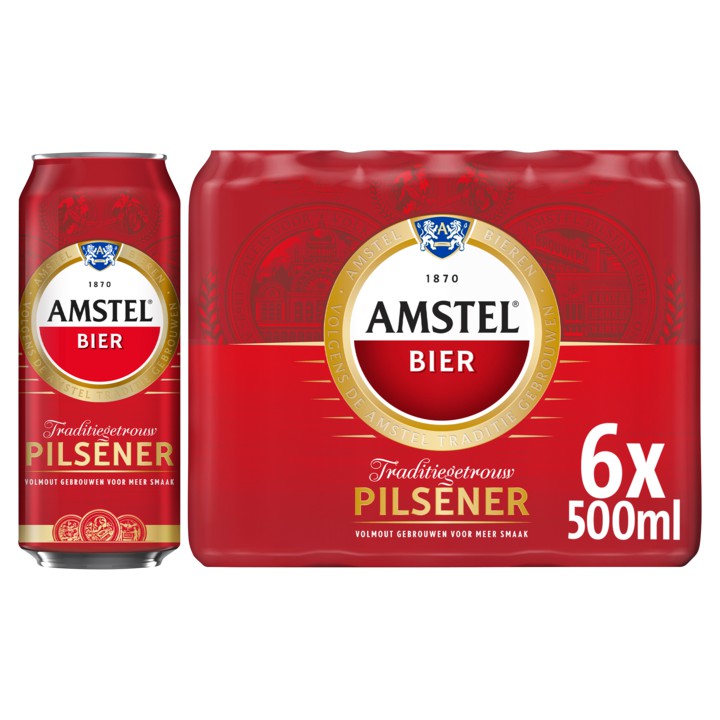 Amstel Pilsener Bier Blik 6 x 500ml