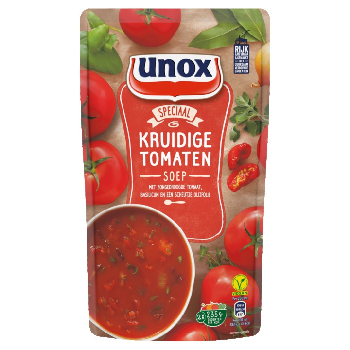 Unox Soep in Zak Kruidige Tomaat 570ml