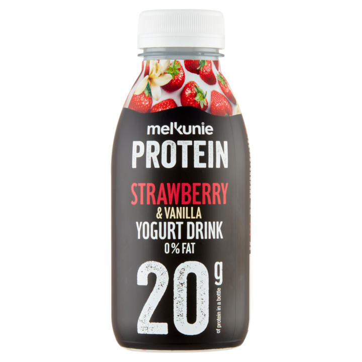 Melkunie Protein Strawberry &amp;amp; Vanilla Yogurt Drink 0% Fat 330ml