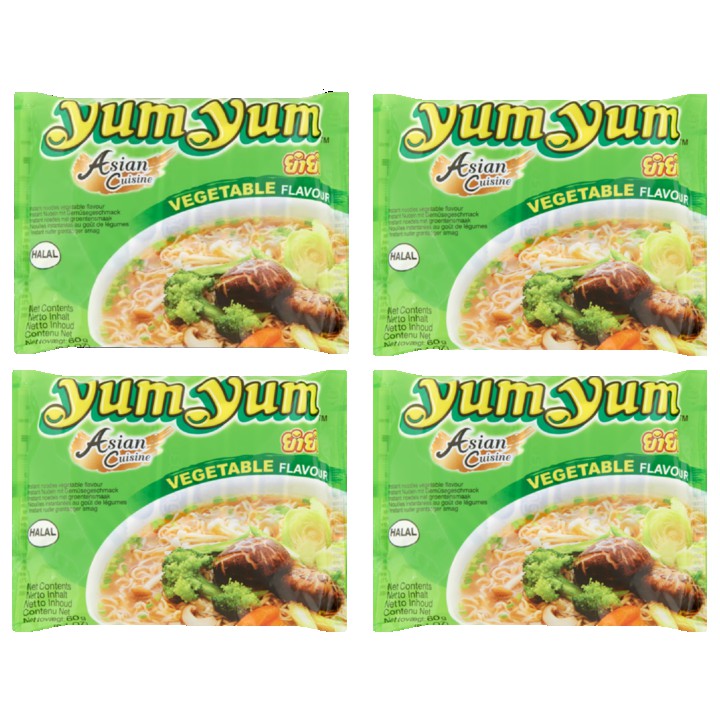 Yum Yum Instant Noedels Groentensmaak 4 x 60g