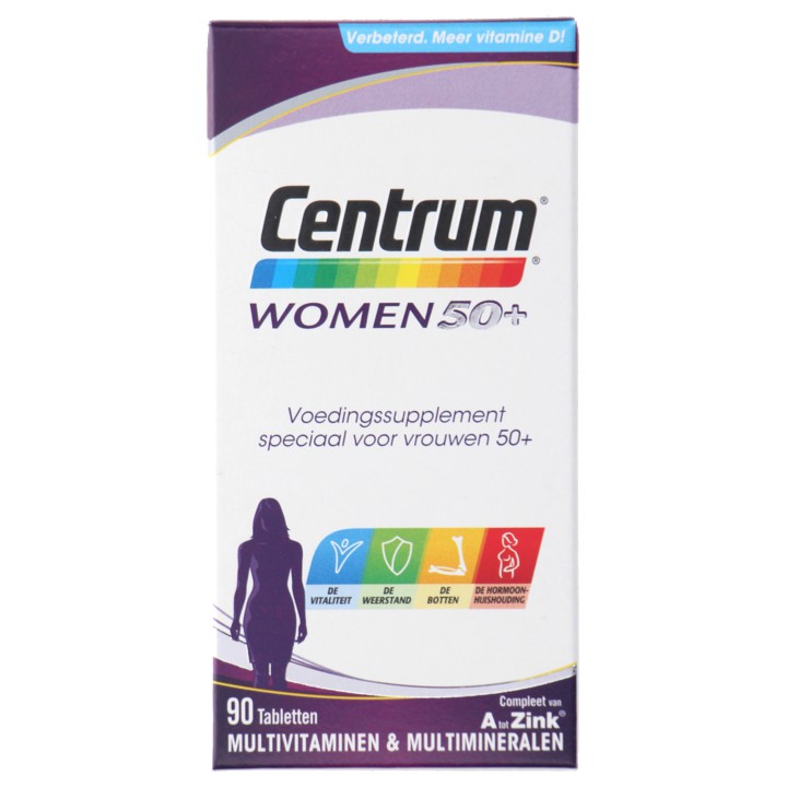 Centrum Women 50+ multivitaminen &amp;amp; multimineralen tabletten, 90 stuks