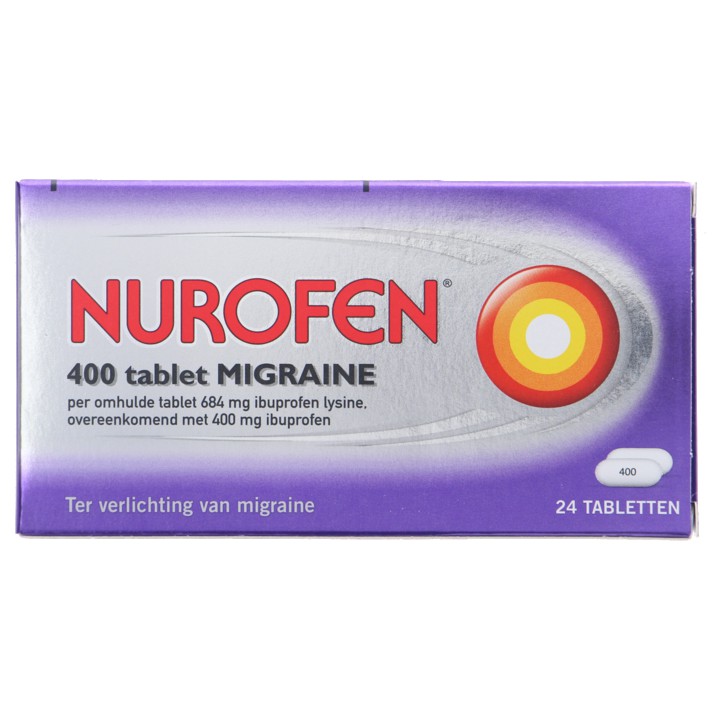 Nurofen Ibuprofen Migraine tabletten 400 mg, 24 stuks