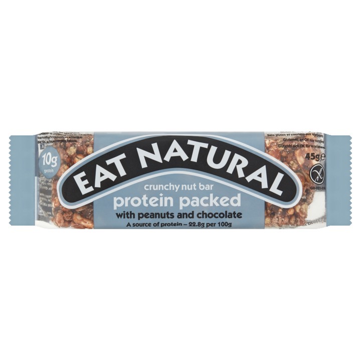 Eat Natural Crunchy Nut Bar Protein Packed met Pinda&amp;#x27;s en Chocolade 45g