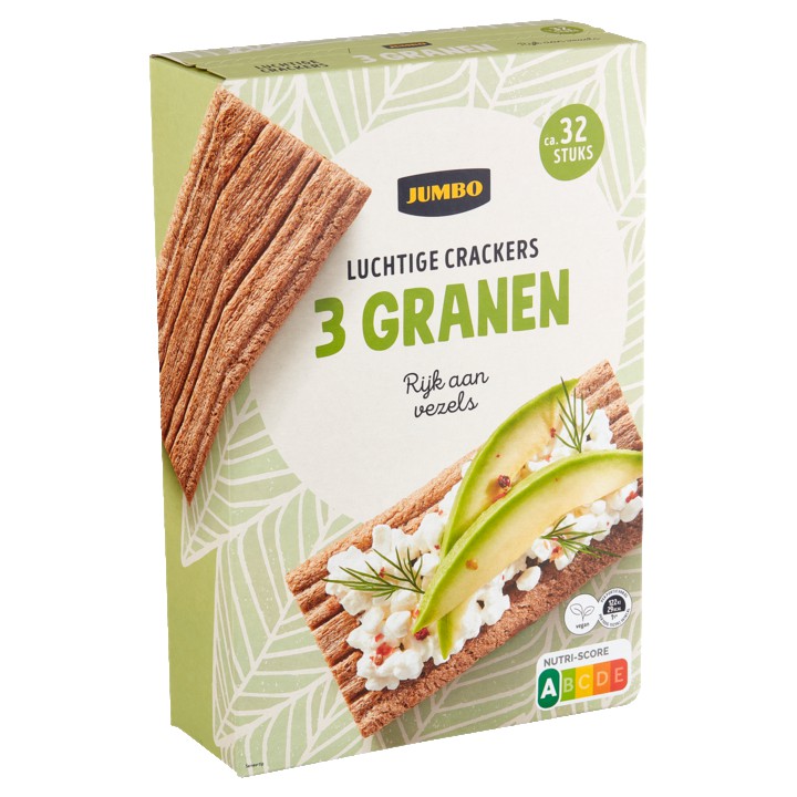 Jumbo Luchtige Crackers 3 Granen 2 x 130g