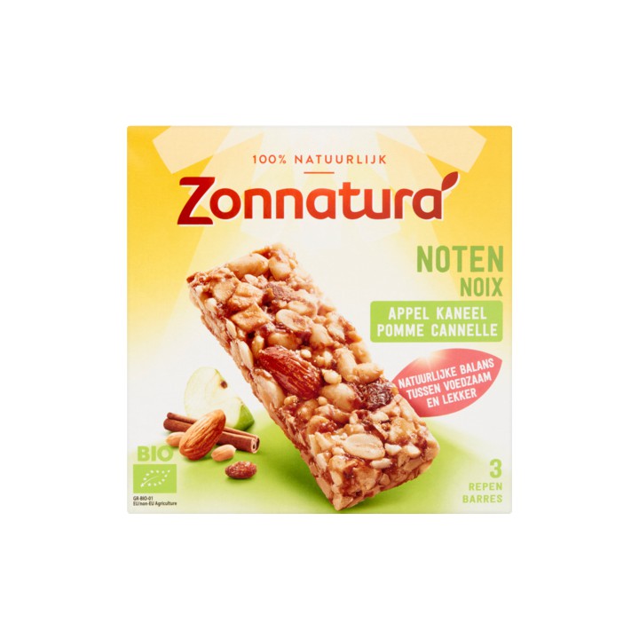 Zonnatura Noten Appel Kaneel 3 x 25g