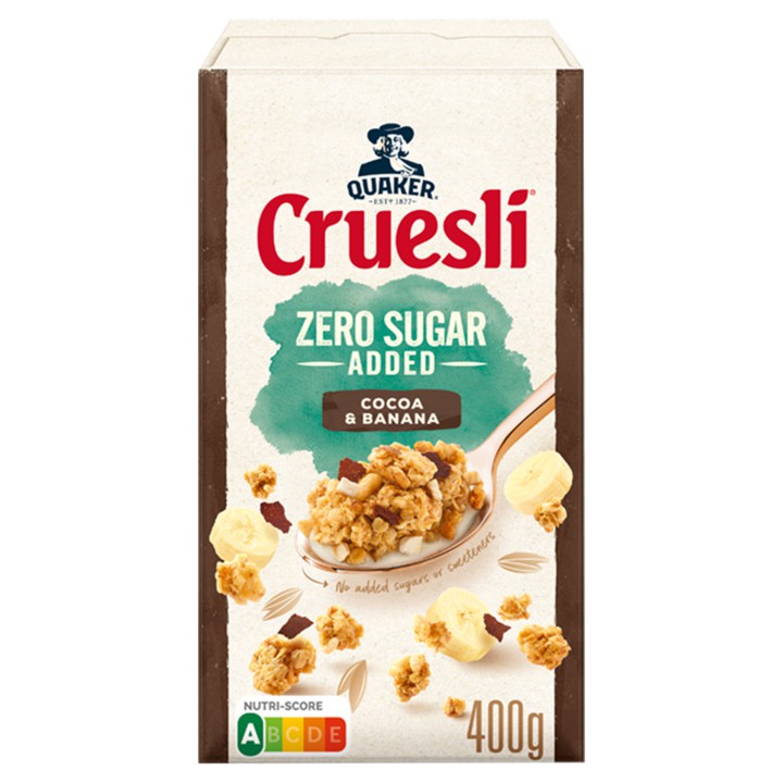 Quaker Cruesli Zero Sugar Added Cacao &amp;amp; Banaan 400gr