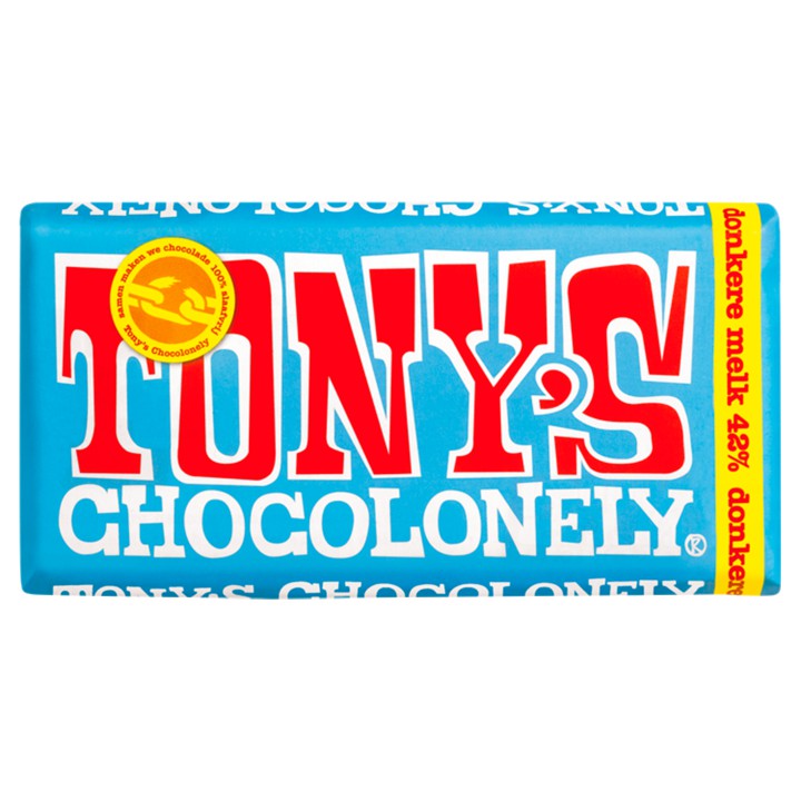 Tony&amp;#x27;s Chocolonely Donkere Melk Chocolade Reep 42% 180g