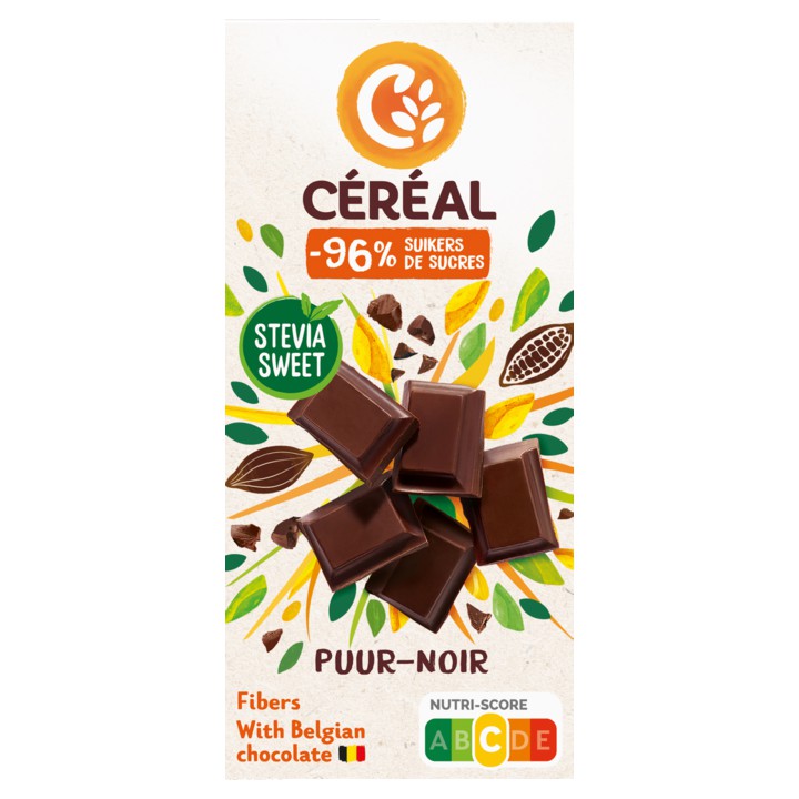 C&amp;eacute;r&amp;eacute;al Stevia Sweet Chocolade Puur 85g