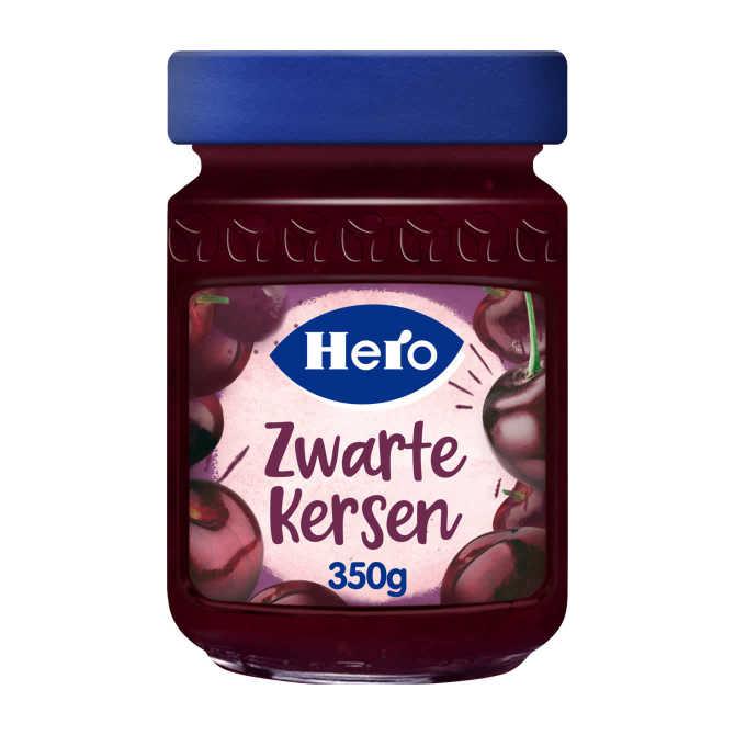 Hero Fruitspread Zwarte Kersen 350 g pot