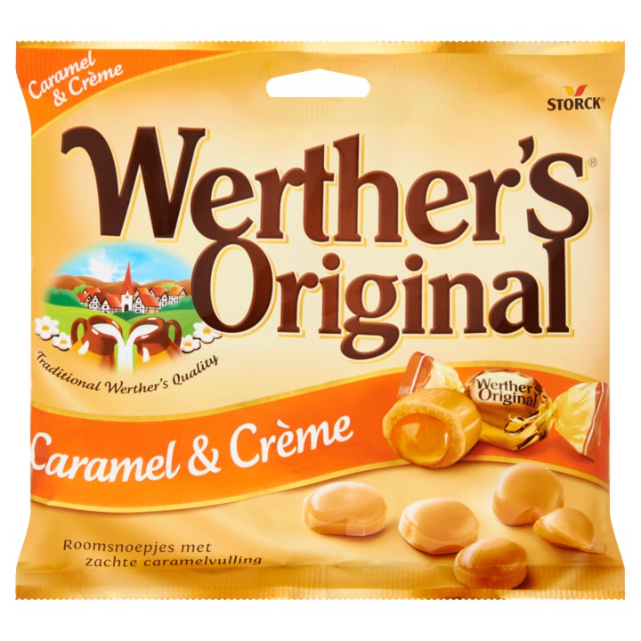 Werther&amp;#x27;s Original Roomsnoepjes Caramel &amp;amp; Cr&amp;egrave;me Zak, 150 gram