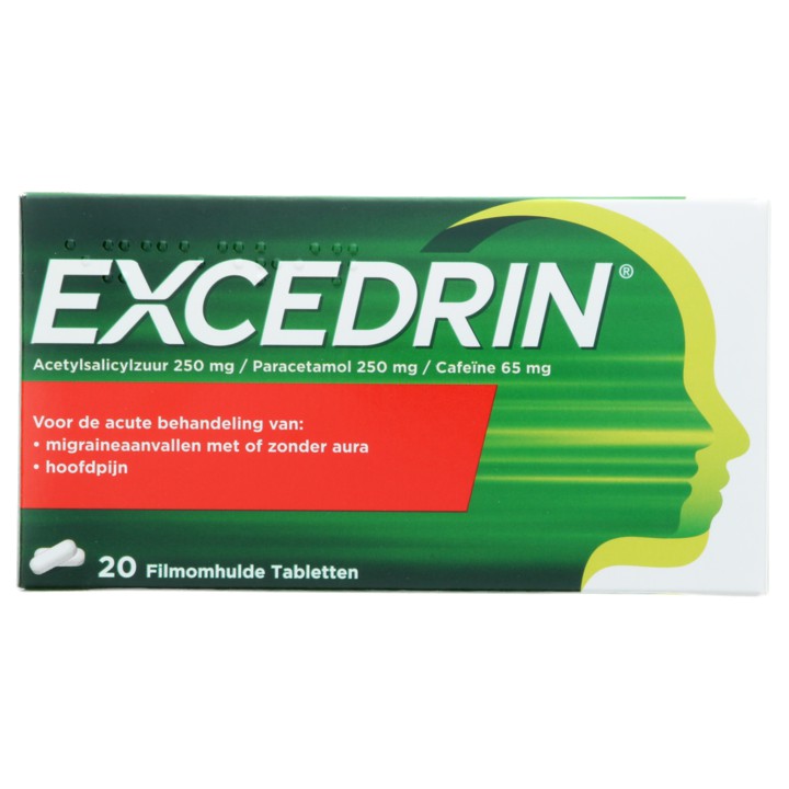 Excedrin Tabletten voor pijnstilling bij migraine, 20 stuks