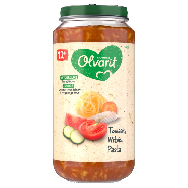 Olvarit Tomaat Witvis Pasta 12+ Maanden 250g