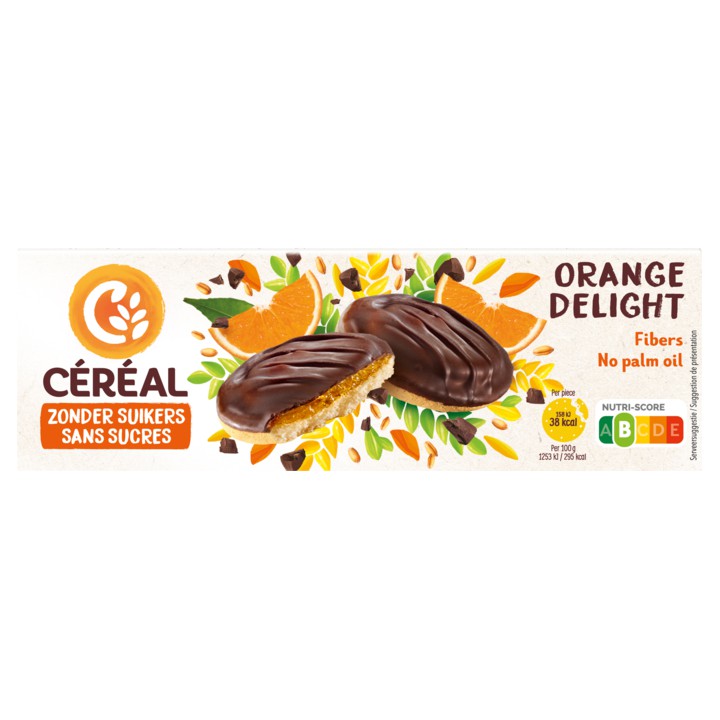 C&amp;eacute;r&amp;eacute;al Minder Suikers Orange Delight 11 Stuks 140g