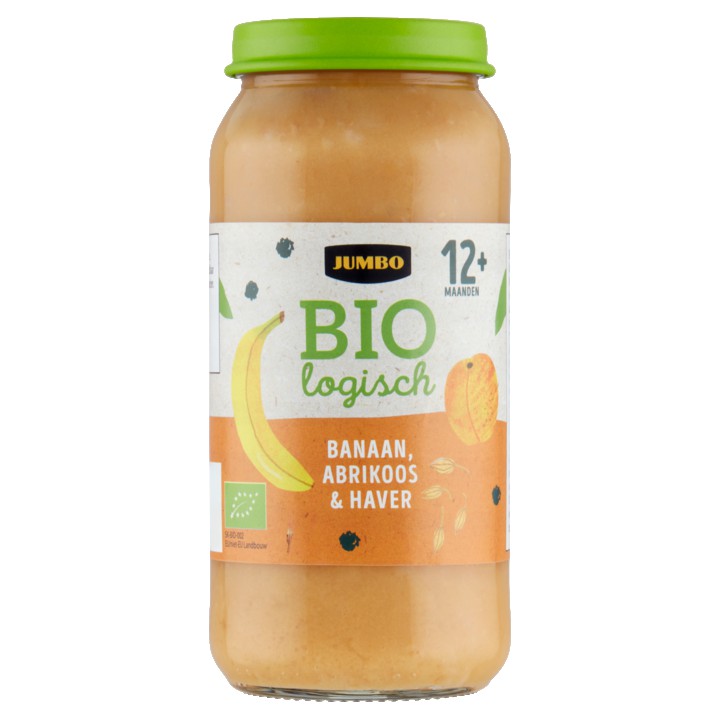 Jumbo Biologisch Banaan, Abrikoos &amp;amp; Haver 12+ Maanden 250g