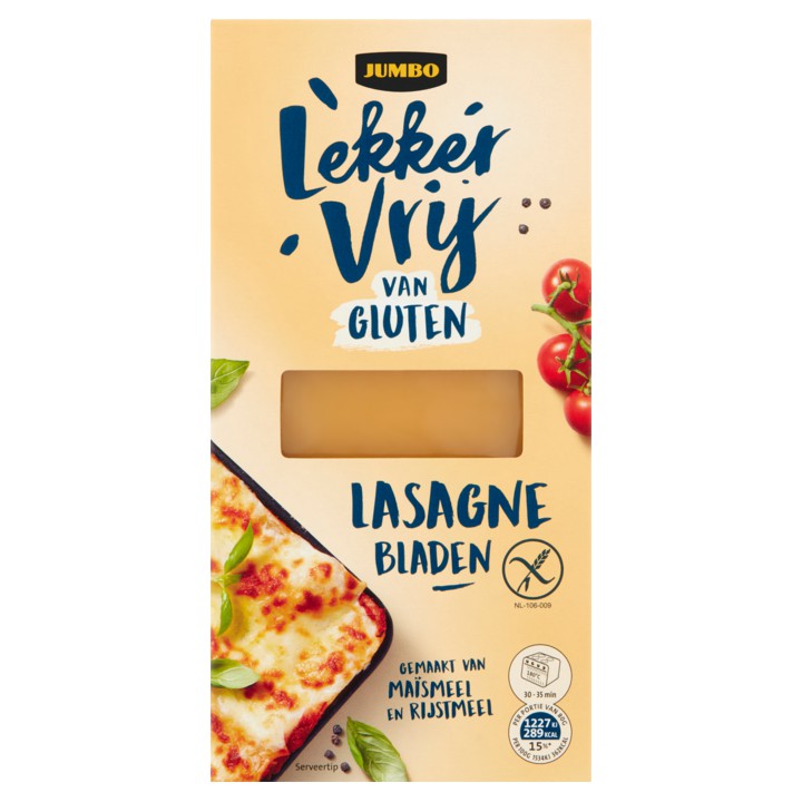 Jumbo Lekker Vrij van Gluten Lasagnebladen 250g