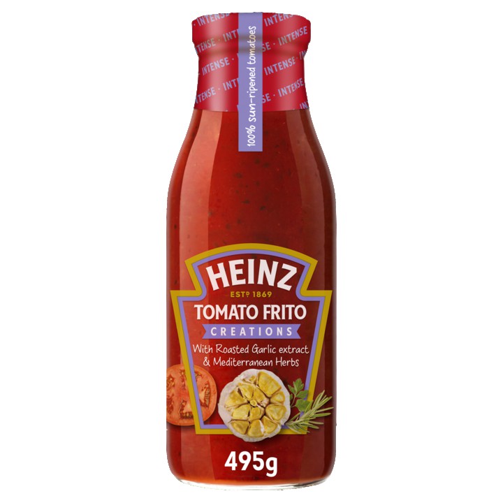 Heinz Tomato Frito Creations met geroosterde knoflook &amp;amp; Mediterraanse kruiden