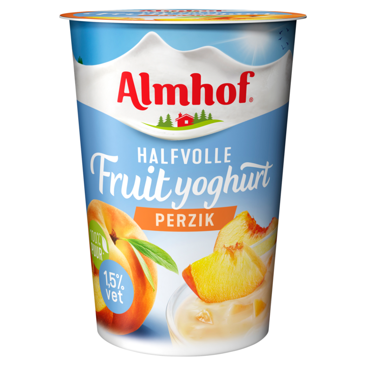 Almhof Halfvolle Fruityoghurt Perzik 500g