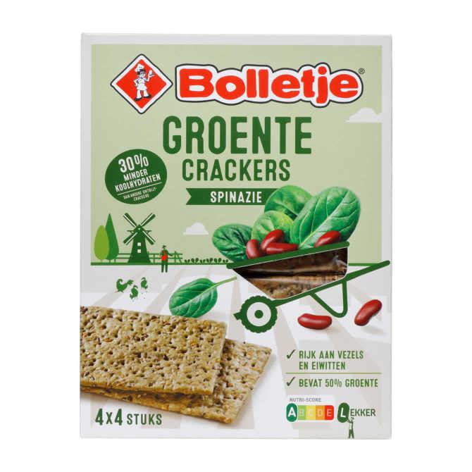 Bolletje Groente Crackers Spinazie 4 x 4 Stuks